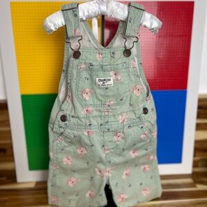 OshKosh B'gosh Mint Floral Kids Overalls